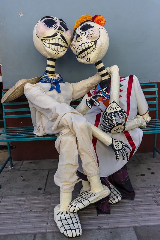 幽灵人物Día de los Muertos节在瓦哈卡，墨西哥